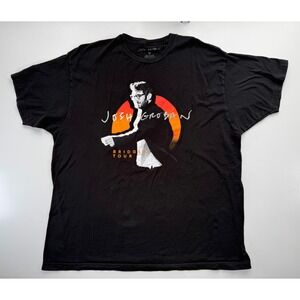 JOSH GROBAN 2018 Bridges Tour 2XL Concert Tee Black Band T Shirt American Singer